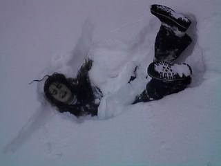 Rachael burried in the snow