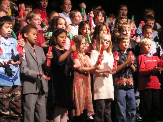 Malia with her class in the Holiday program