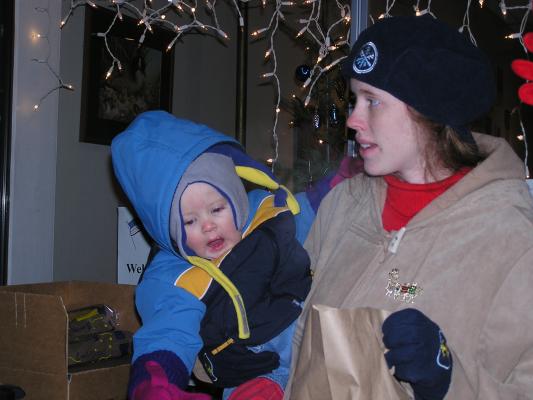 Katie and Noah at the GVCC Festival of lights booth.
