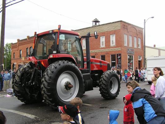 A big red tractor in the Belgrade Parade