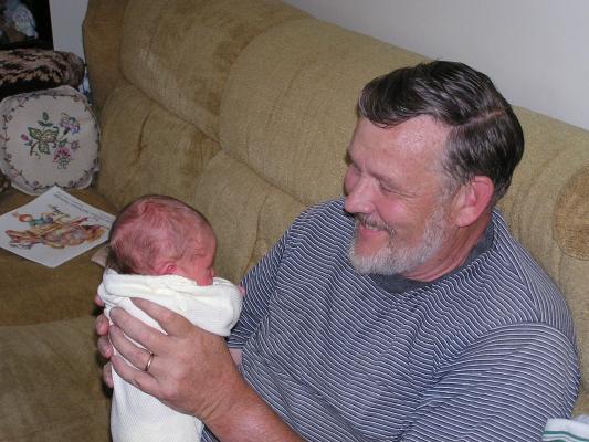 Grampa holds Noah