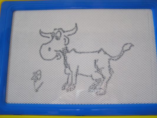 Grandpa drew a cow.