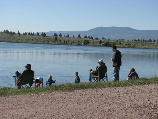 Eders fishing in Browns lake.