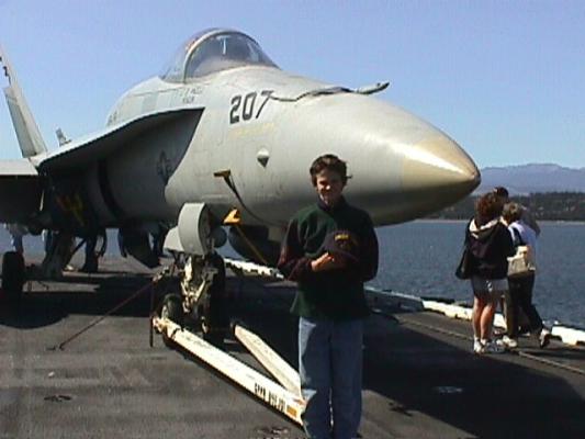 Matthew with a fighter jet