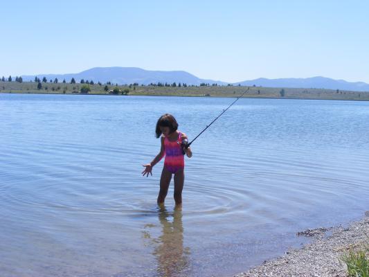 Andrea fishing.