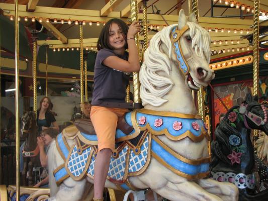 Malia on Carousel horse