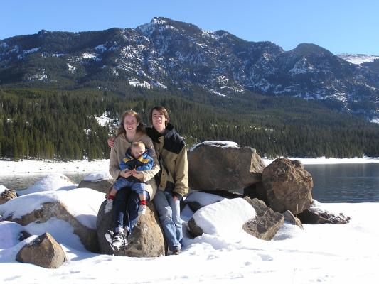 Family portrait at Hyalite Canyon.
