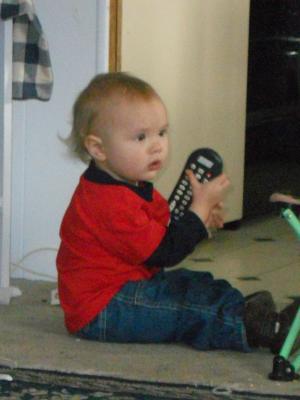 Joshua has the remote. 