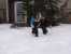 Noah and Malia stomp in the snow. thumb