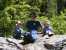 Noah, David and Sarah on a big rock. thumb