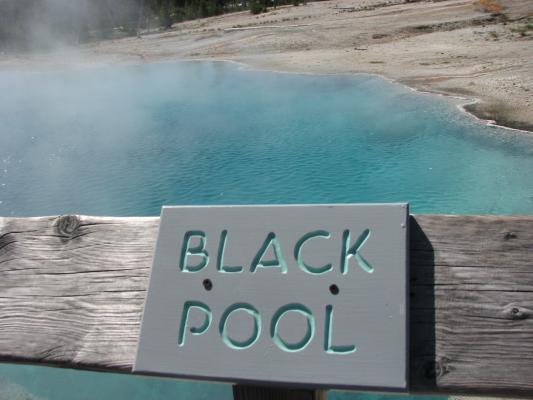 Black Pool... hmmm I guess it was black once before an earthquake.