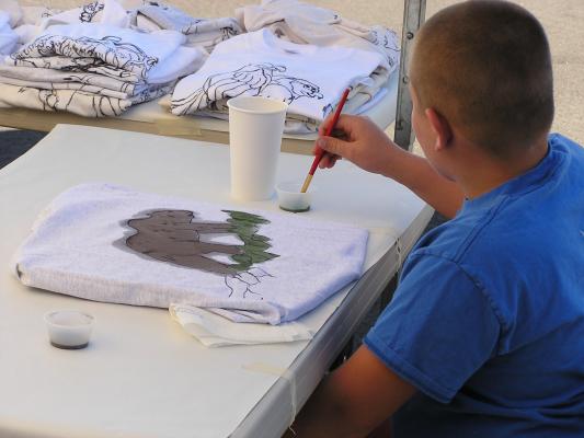 Painting shirts for VBS.