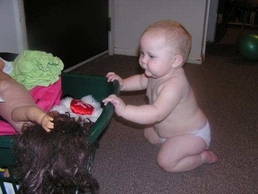 Sarah decides on which toy is the best.