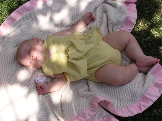 Sarah sleeps in the shade.