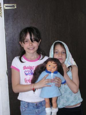 Malia and Andrea with the doll
