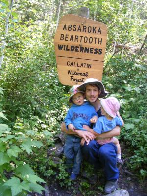 The GVCC hike in the Absaroka Beartooth Wilderness David with kids.