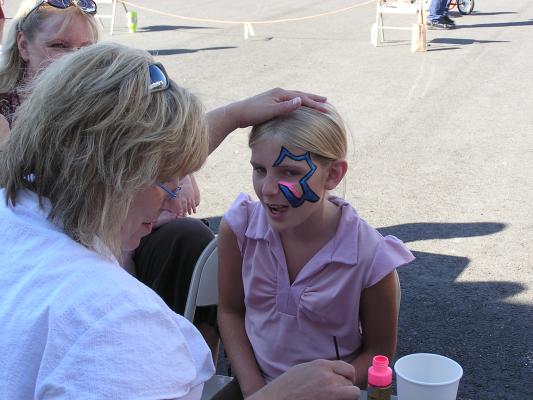 Face painting at the VBS carnival.