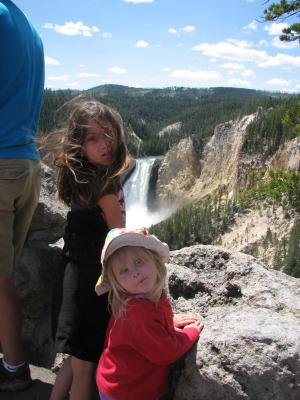 Yellowstone Falls. Andrea and Sarah