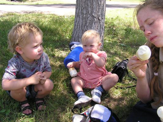 Eating icecream cones at Fort Robinson