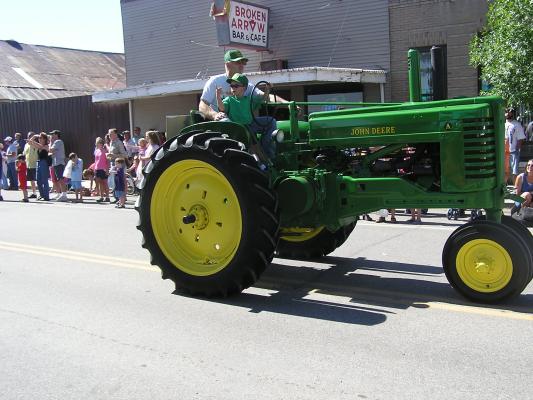 John Deere tractor in the Potato Festival Parade in Manhattan.
