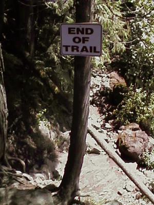 End of Trail sign
