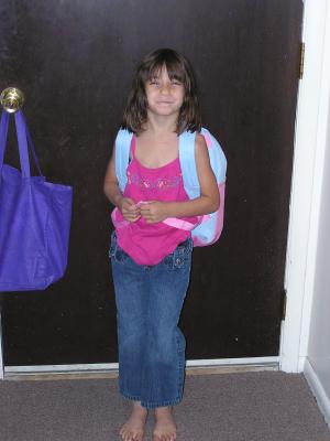 Andrea on Malia's first day of school.