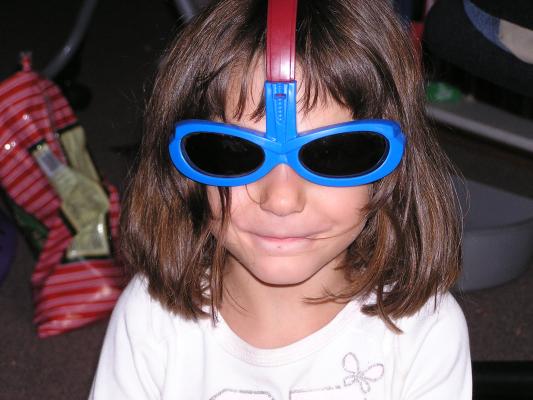 Andrea with superman glasses.