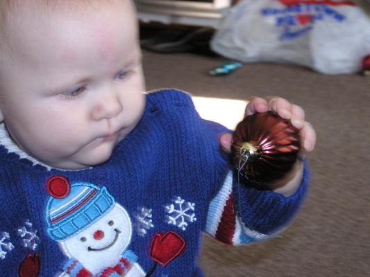 This Christmas ball will keep Sarah's interest.
