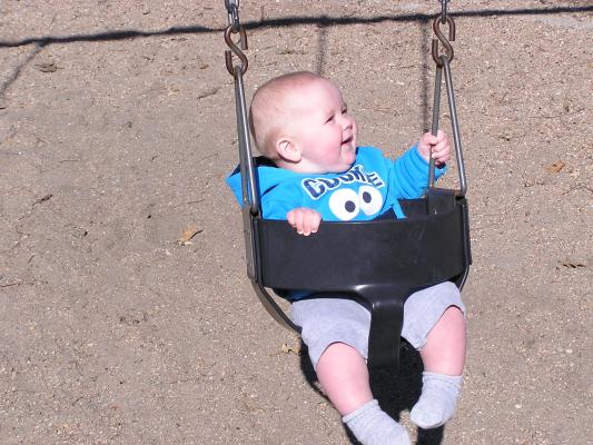 I really like swinging at the park!