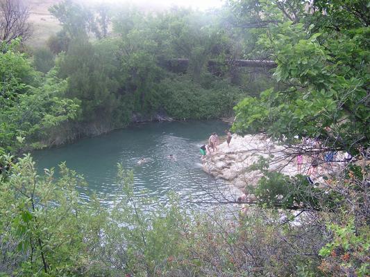 Looking down to the swimming hole.