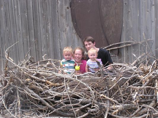 Noah, Katie, David and Sarah in the eagle's nest