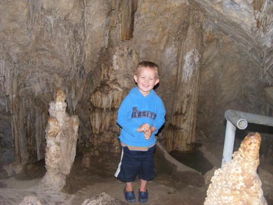 Noah in the Lewis and Clark Caverns.
