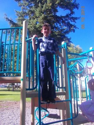 Nathan at the church park day.