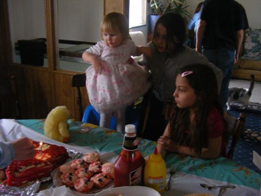 Sarah, Malia and Andrea all eat cake.