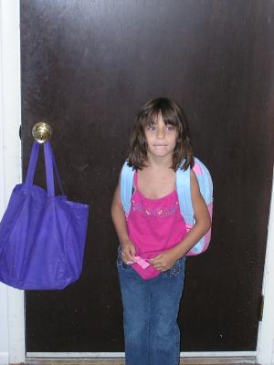 Andrea's not going to school today,
but she gets her picture taken too.