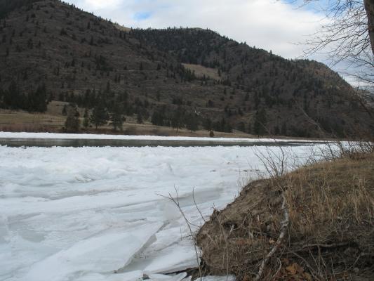 Ice on the Clark Fork River.