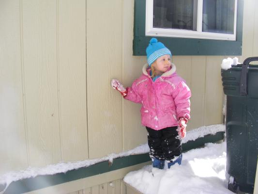 Sarah in the snow.