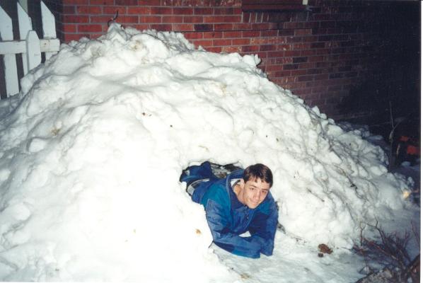 David in the snow fort