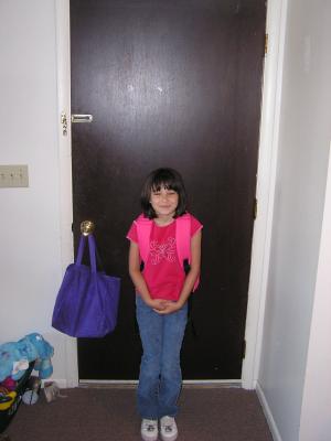 Malia before her first day of school.