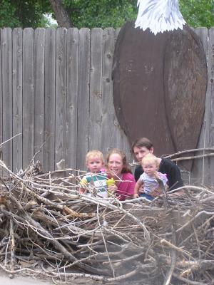 Noah, Katie, David, and Sarah in the eagle's nest
