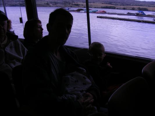 David and Noah on the boat.