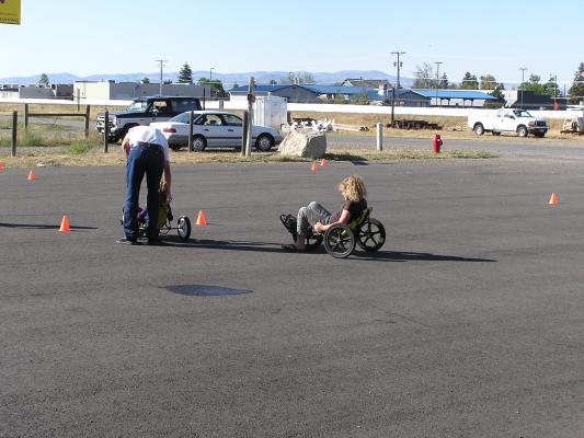 Trike races at the VBS carnival.