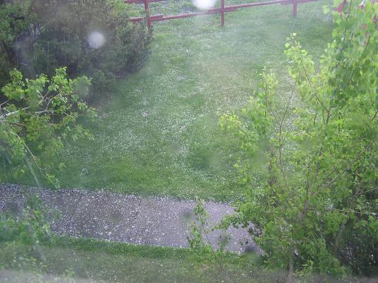 It is hailing.