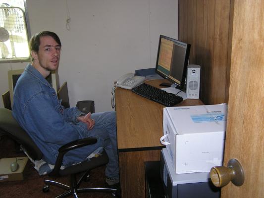 David in his new office