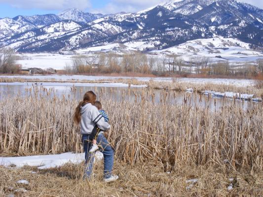 Katie and Noah by some cattails