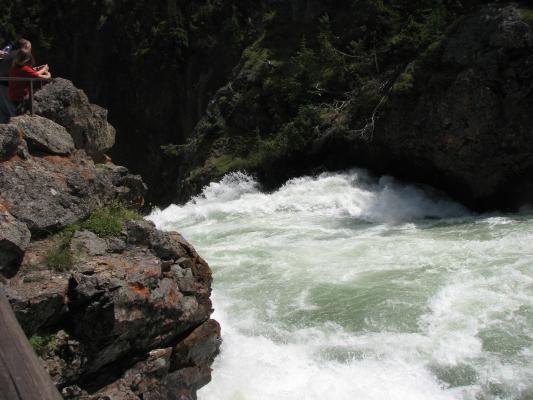 Yellowstone River Top of a Waterfall