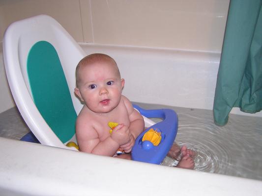 Noah loves to take his bath