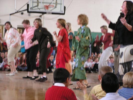 teachers dancing.