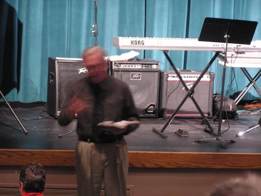 Bill teaches God's word so fast he becomes a blur.