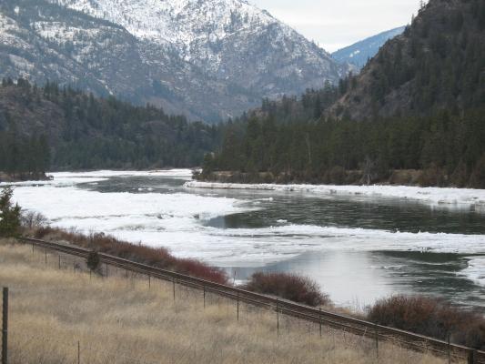 Ice on the Clark Fork River.